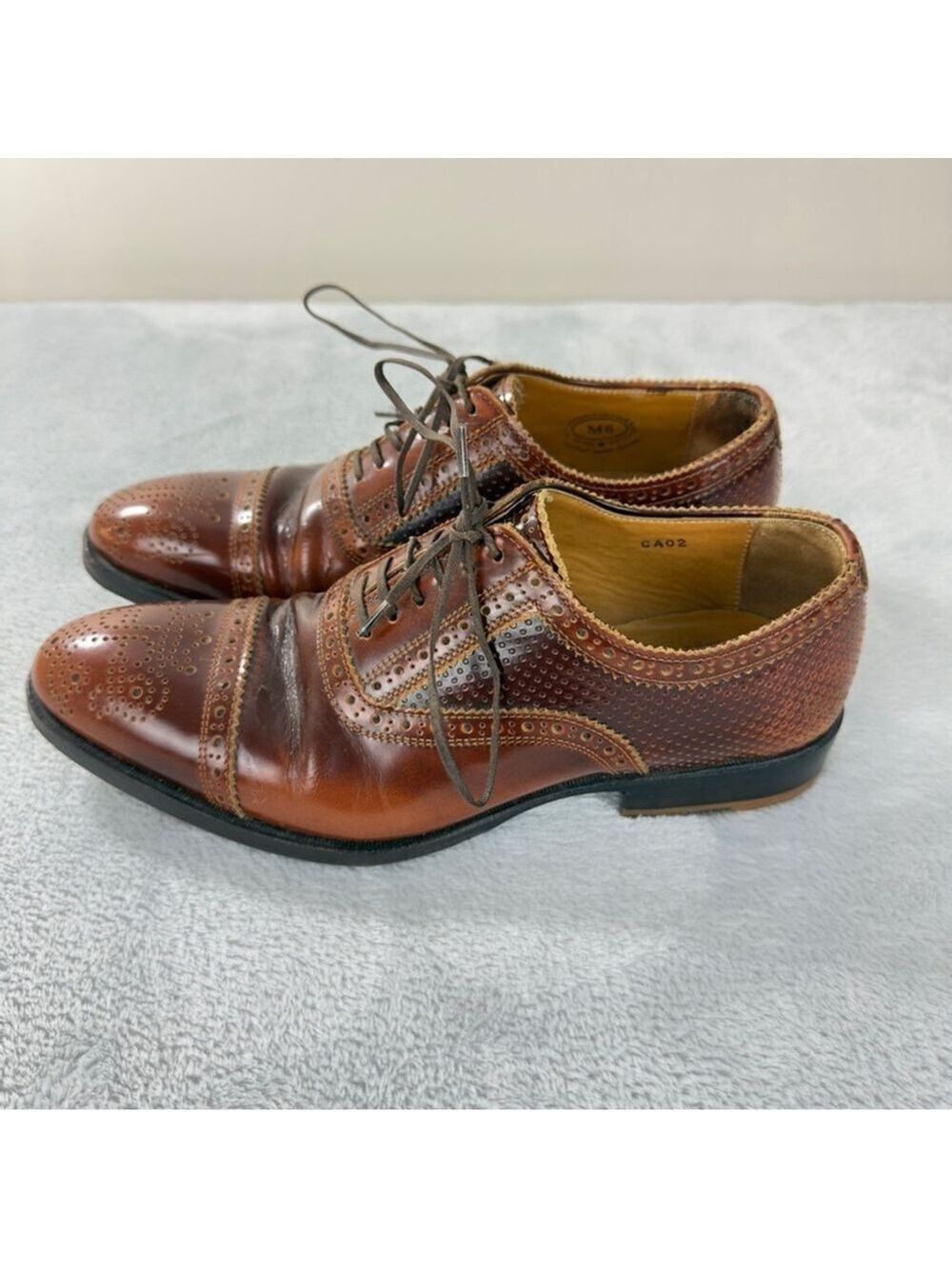 John Fluevog Men's Sz 8 US The Gateways Brandenburg Oxford brogue shoes brown - Picture 5 of 13
